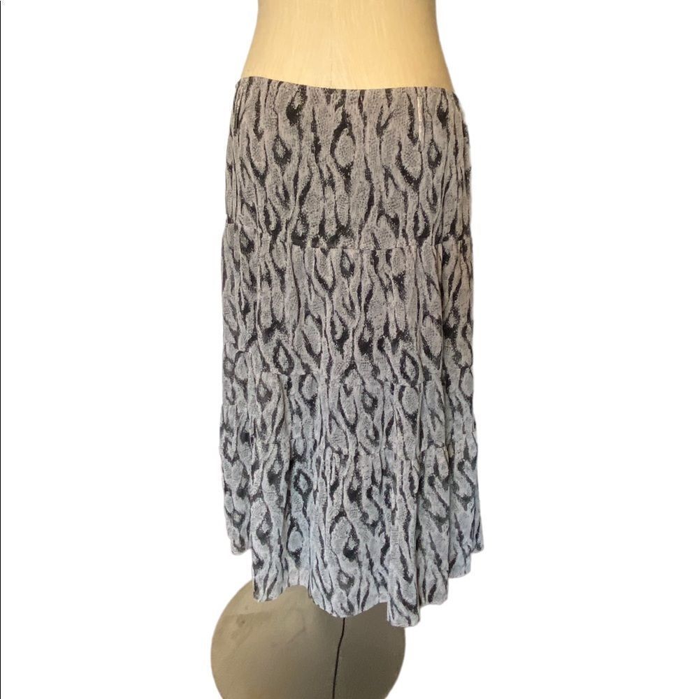 Apt. 9 Sheer Tiered Skirt, black and gray, size 12, fully lined, flowy